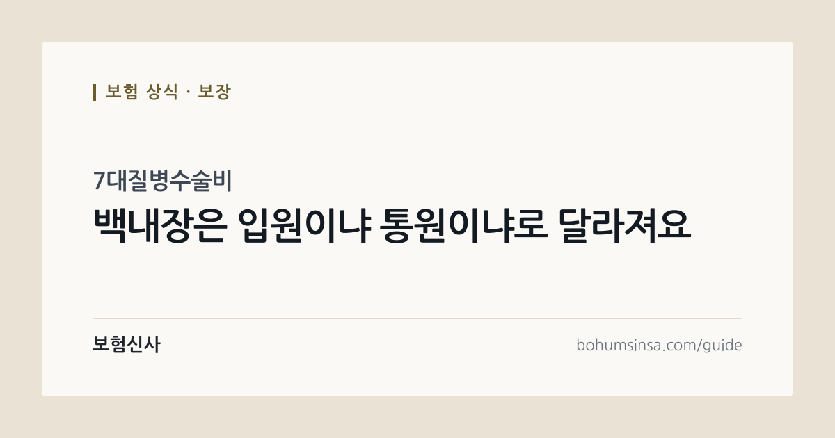 7대질병수술비 보장범위 정리, 백내장수술비 받는 기준까지 — 보험신사 보험 상식